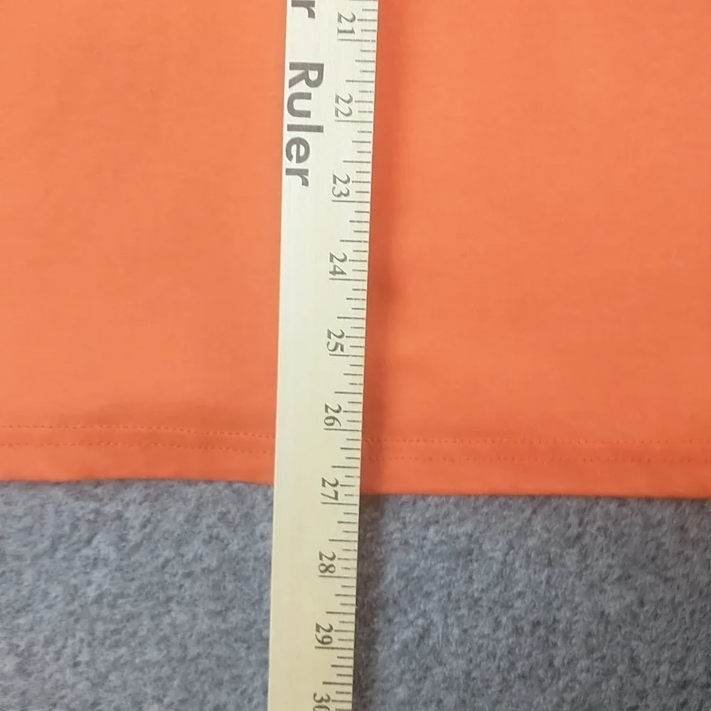 Hanes Heavyweight 50/50 Orange Short Sleeve T-Shirt Mens Large Solid Crewneck
